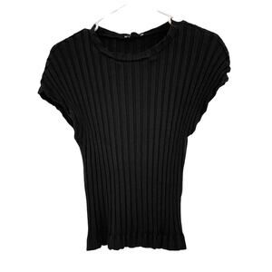 Zara Black Ribbed Top Size Medium‎